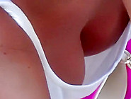 Checking out nervous girl's sweet boobs