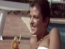 Vintage sex in the pool with skinny blonde