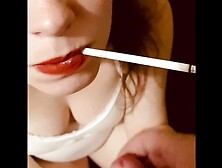 Wife gives Smokey Blowjob W/ Facial and Continues to Smoke