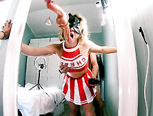 Nasty Cheerleader With Butt Plug