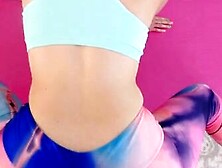 Chloe Cherry is inside the living room doing her yoga routine when her stepdad Tony starts complimenting her on her