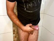 Well-Endowed Guy With A Massive Mushroom Head Gets A Pleasurable Handjob And Shoots A Massive Load In The Shower