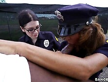 two Police Officers Suck off Ebony Stud