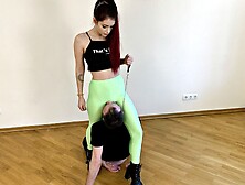 Rough Pussy Worship And Face Slapping Femdom With Cruel Mistress Sofi In Green Leggings