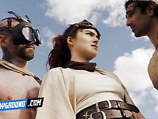 Furiosa and her three bi babes,  Sophia Locke,  Madi Collins,  and Alison Rey,  get rocked hard