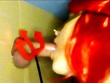 Hawt devil in gloryhole