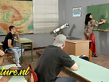 Horny School Teacher Fucked Her College-Students After Class