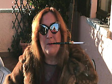 Augusta- A Bizarre Lady Dom Wifey Smoker With Fur And Holder