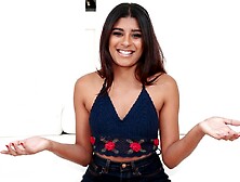 Cute young brunette Katalina Mills and a fat dick in her pussy