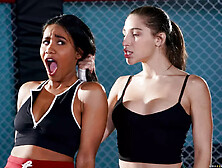 Jenna Foxx and Abella Danger interracial lesbian sex