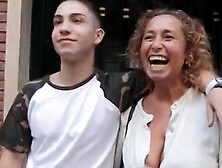 Spanish Blonde Mature And Young Guy