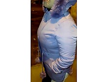 LARGE-BUTT OLDER WITH RED THREAD ON THE STREET