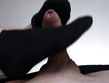 Footjob in Socks – Pink Soles,  Juicy Groans,  and Creamy Spunk flow