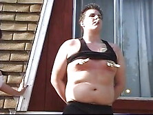 Little red riding hood catches young guy smoking cigs and punishes him