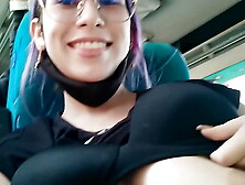 Blowjob and fucking with creampie in public service bus - BlakeProductions