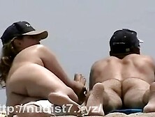 Nude Beach Nice Leg Stretch and Spread