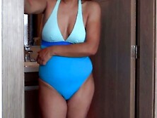 58 year mature latin MILF on beach performance masturbation orgasms