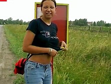 "Public Masturbation Outdoors - Sexy Latina Babe Fingers Hairy Pussy"