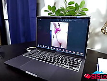 Stepbrother watching Sky WOnderland plays with her dildo