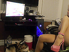 Playing Video Games In My Sexy Heels