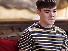 Sexy MILF stepmother is down to help stepson and guy enjoyed perfect blowjob