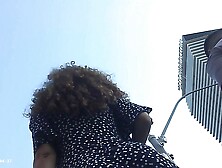 Upskirt - Sexy Curly Haired Brunette