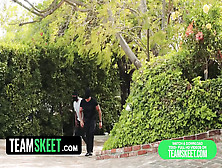 Teamskeet - 2 Bandits Broke On Eden Sins House,  Tied Her Up And Made Her Blow Their Schlongs