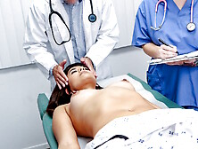 Doctor dives deep in Latina pussy during exam