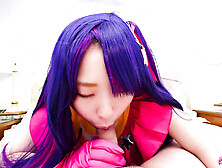 Asian girl Ouka Yamashita is sucking dick and getting nailed hard.