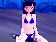 Anime girl extreme breath hold underwater