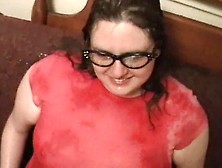 Busty Nerd In Glasses Gets Golden Shower Toilet