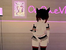 VR catgirl with small tits and wide hips gives head and rides POV