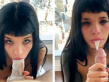 Sucking your Big Milky Cock! Cute Petite Teen with Big Tits loves Sucking it with lots of Milk!
