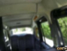 Scandalous woman gets ricocheted in the taxi and gets p