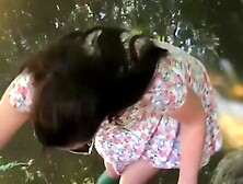 UK MILF pussy plays outdoor and teases with her big tits