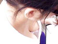 Asian babe with big boobs in down blouse video