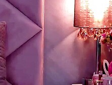 Blonde in fishnet stockings masturbates on webcam