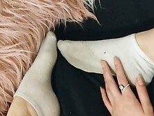 sloppy lil' milky ankle socks