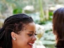 Black Kira Noir has erotic lesbo experience with Lisa Ann