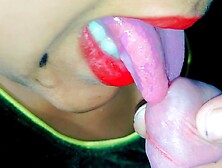 Beautiful Indian Horny Newly Wife Suck Dick Very Hardly And Very Roughly Eating Cock !! Red Lips Highly Sensual Blowjob