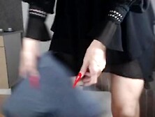 enormous squirt,  jizz for me baby,  long red nails,  ebony dress EN