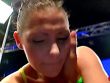 GGG John Thompson Hot Babe deepthroats and swallows cum gangbang