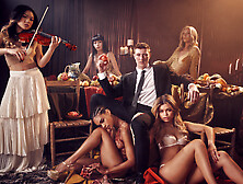 Naked bitches go full mode swapping the same cock until the last drops