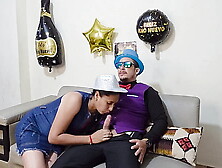 Enormous-bootied stepmother welcomes the new year by having sex with her stepson