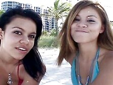 Amateur Oral Job From 2 Youthful Cuties I Met On The Beach In Miami