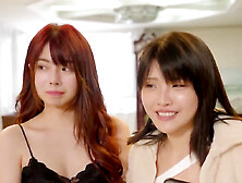 Asian bestfriend babes loves deepthroat blowjob together