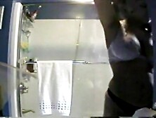 Sister with MASSIVE tits getting out of shower