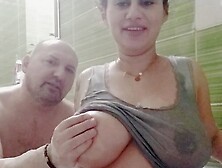 Sexy ass big tits wet pantyhose and shirt touched in the bath