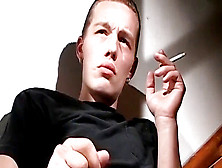 Chain Smoking Queer Jony Passionately Wanks Solo