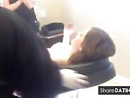 Brunette teen getting nipples pierced